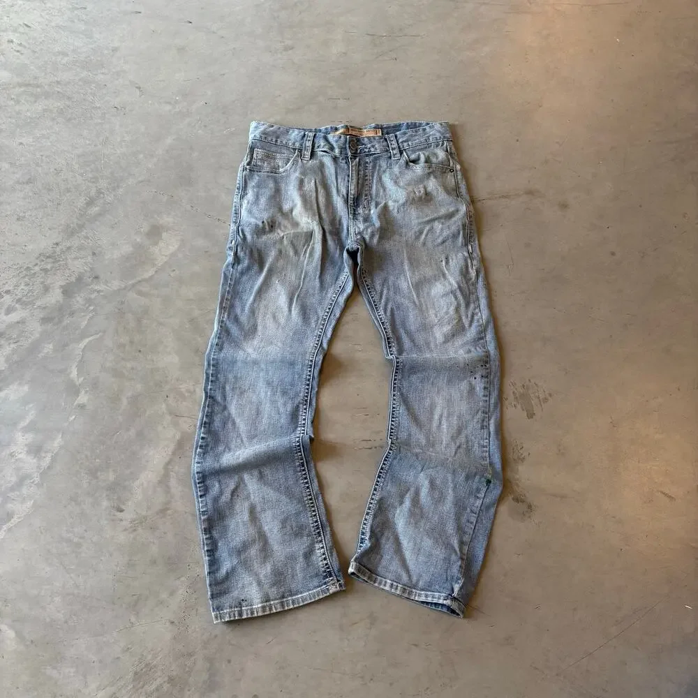y2k lightwashed distressed flared bootcut jeans